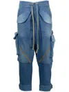 Greg Lauren Panelled Washed Jeans In Blue