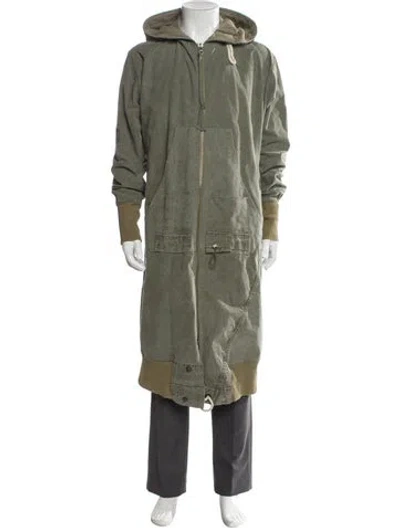 Pre-owned Greg Lauren Parka In Green