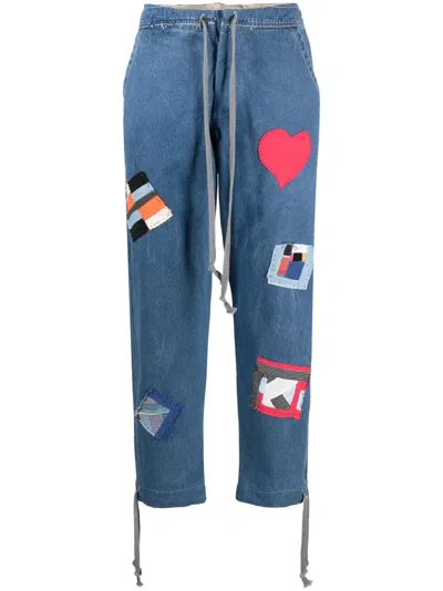 Greg Lauren Patch-detail Loose-fit Jeans In Blue