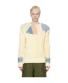 Greg Lauren Patchwork Cable-knit Jumper In Nude