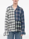 Greg Lauren Patchwork Shawl-collar Shirt In Multi