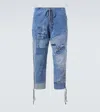 Greg Lauren Patchwork Straight Jeans In Blue