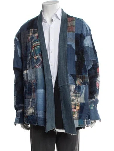 Pre-owned Greg Lauren Patterned Jacket W/ Tags In Blue