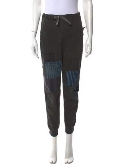 Pre-owned Greg Lauren Patterned Straight Leg Pants In Gray