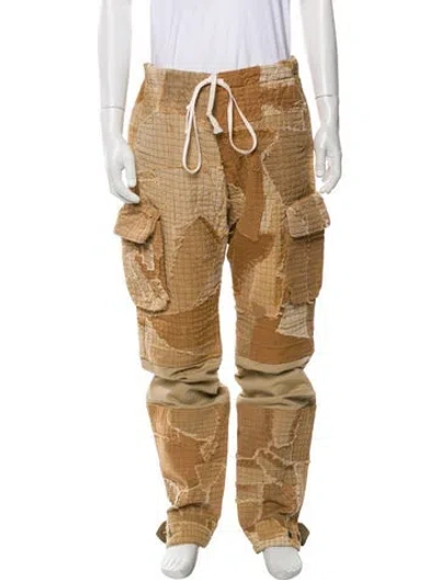 Pre-owned Greg Lauren Plaid Print Cargo Pants In Neutral