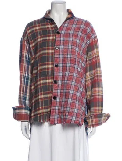 Pre-owned Greg Lauren Plaid Print Jacket In Multicolor