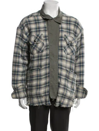 Pre-owned Greg Lauren Plaid Print Jacket In Neutrals