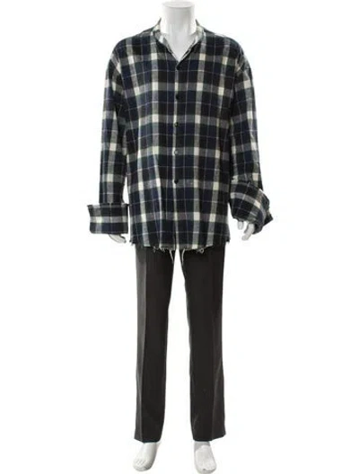 Pre-owned Greg Lauren Plaid Print Long Sleeve Shirt In Neutral