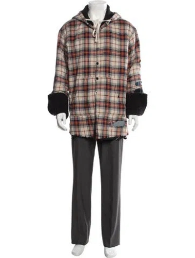 Pre-owned Greg Lauren Plaid Print V-neck Polo Sweater