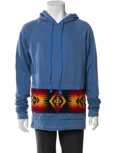 Pre-owned Greg Lauren Printed Windbreaker In Blue