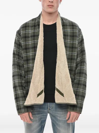 Greg Lauren Reversible Checked Overshirt In Multi