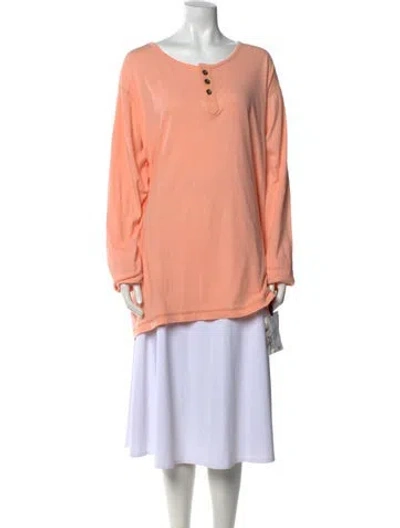 Pre-owned Greg Lauren Scoop Neck Long Sleeve Tunic W/ Tags In Orange