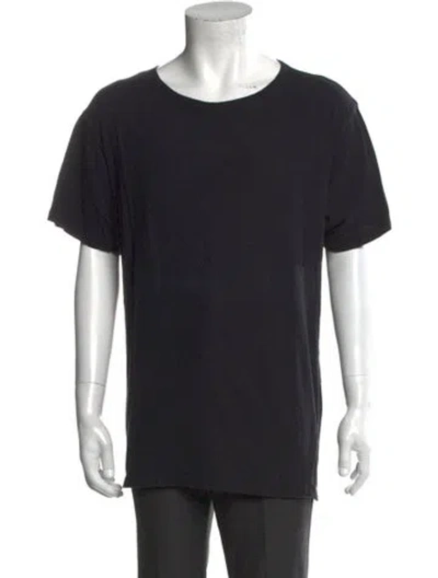 Pre-owned Greg Lauren Scoop Neck Short Sleeve T-shirt In Black