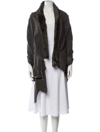 Pre-owned Greg Lauren Shearling Faux Fur Coat In Brown