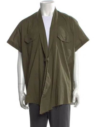 Pre-owned Greg Lauren Short Sleeve Shirt In Green