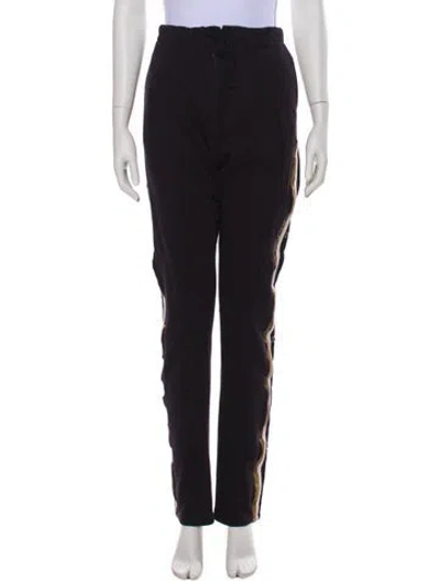 Pre-owned Greg Lauren Straight Leg Pants In Black