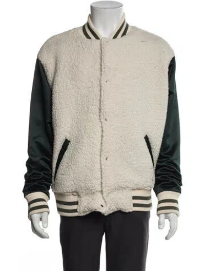 Pre-owned Greg Lauren Striped Varsity Jacket In Neutral