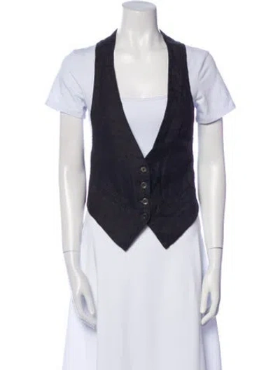 Pre-owned Greg Lauren Striped Vest In White