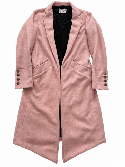 Pre-owned Greg Lauren Sz3 $3000 Pink Wool Top Long Coat