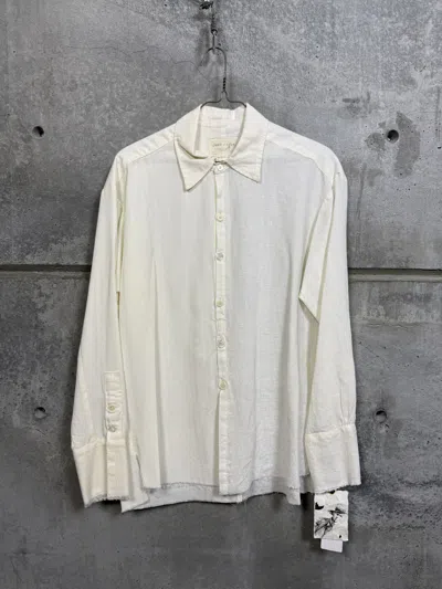 Pre-owned Greg Lauren T Split Ivory Classic Studio Shirt In White