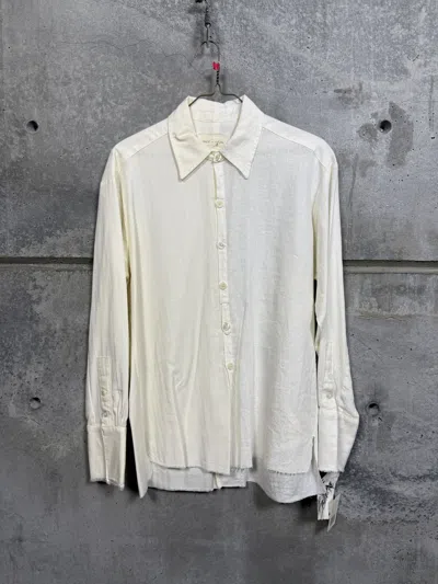 Pre-owned Greg Lauren T Split Ivory Classic Studio Shirt In White