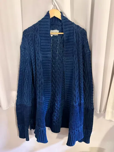 Pre-owned Greg Lauren T Sweater Kimono Size 2 In Blue