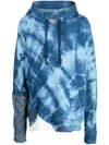 GREG LAUREN TIE-DYE PATTERN COTTON HOODIE