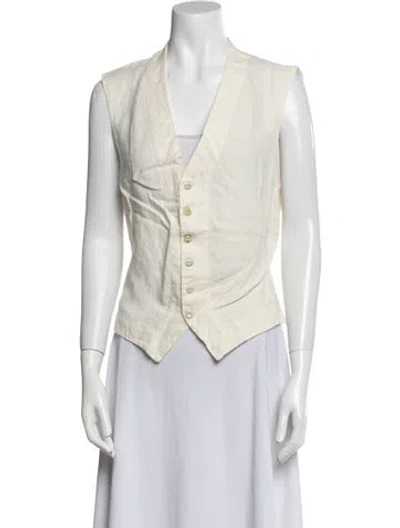 Pre-owned Greg Lauren Vest In Neutral