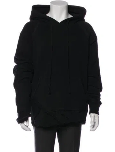 Pre-owned Greg Lauren V-neck Long Sleeve Hoodie In Black
