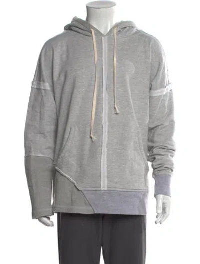 Pre-owned Greg Lauren V-neck Long Sleeve Hoodie In Gray