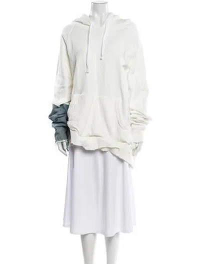 Pre-owned Greg Lauren V-neck Sweater In White