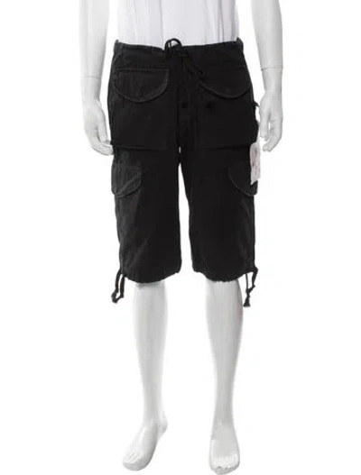 Pre-owned Greg Lauren Wool Cargo Shorts W/ Tags In Black