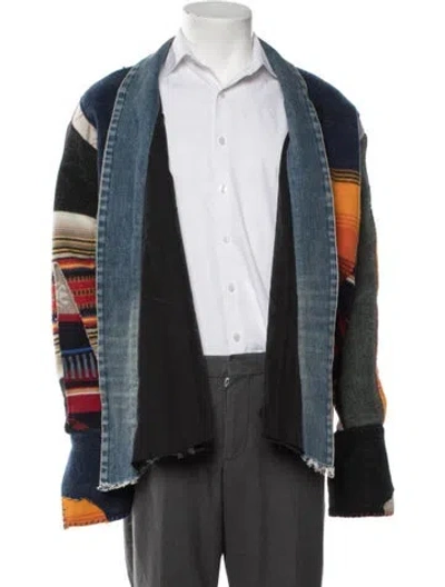 Pre-owned Greg Lauren Wool Patterned Jacket In Blue