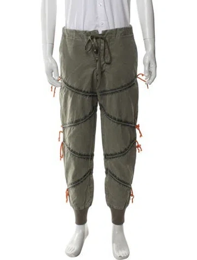 Pre-owned Greg Lauren Zig Zag Pants W/ Tags In Green