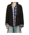 Greg Lauren Zippered Long-sleeved Casual Jacket In Black