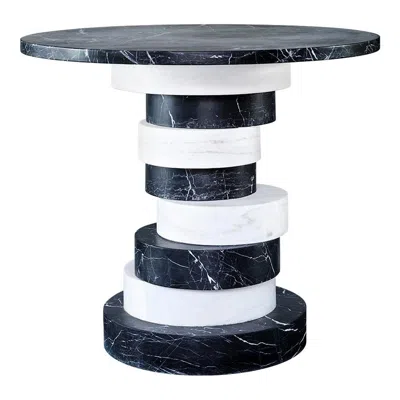 Pre-owned Greg Natale Botta Table Bianco & Nero By  In Black
