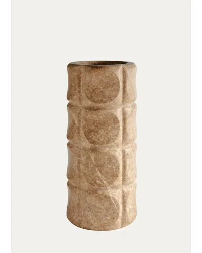 Greg Natale Forte Marble Vase In Brown