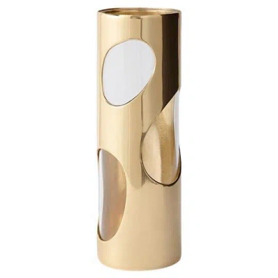 Pre-owned Greg Natale Pietra Brass Vase Lacquered By  In Sand