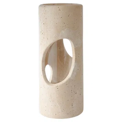 Pre-owned Greg Natale Pietra Vase Travertine By  In Sand