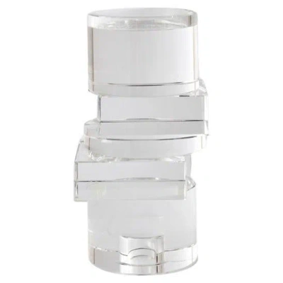 Pre-owned Greg Natale Pila Crystal Candle Holder Clear By  In Gray