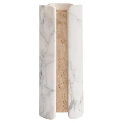 Pre-owned Greg Natale Vent Vase Arabescato & Travertine By  In Sand