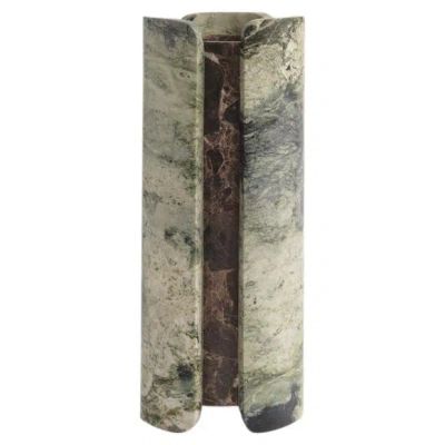 Pre-owned Greg Natale Vent Vase Irish Green & Emperador By