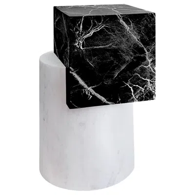 Pre-owned Greg Natale Venturi Side Table Bianco & Nero By  In Gray