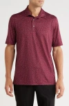 Greg Norman After Hours Print Golf Polo In Burgundy