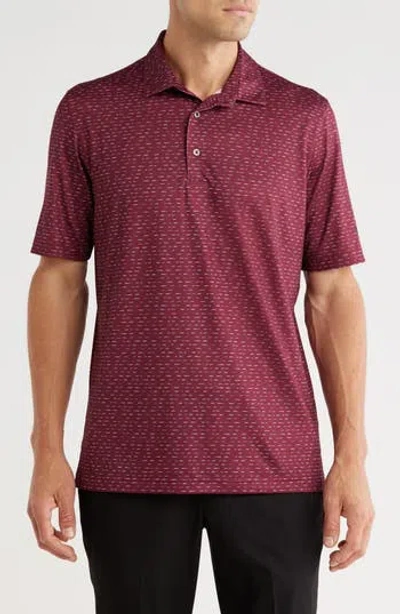 Greg Norman After Hours Print Golf Polo In Burgundy