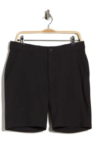 Greg Norman Classic Flat Front Golf Shorts In Black
