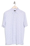 Greg Norman Eclipse Print Golf Polo In White/orchid Fog