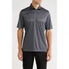 Greg Norman Fin Stripe Print Golf Polo In Black
