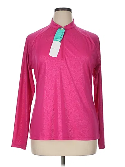 Pre-owned Greg Norman Fleece Jacket In Pink