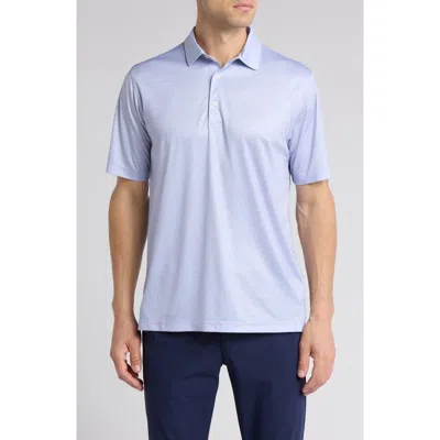 Greg Norman Fossil Shark Print Performance Polo In Frost